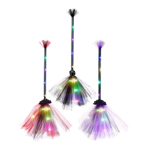 Witch broom with led - witch,