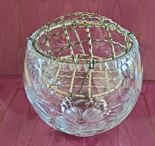 Crystal cut glass rose bowl - crystal,