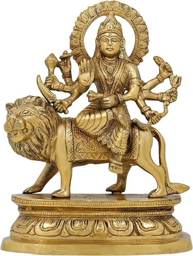 Brass statue durga - brass,