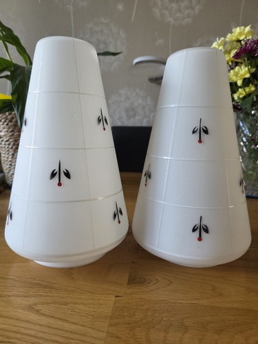 Pair rare mid century milk - of,
