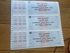 Rod Stewart  status quo cocker ULTRA RARE Ticket printers proof genuine 1991