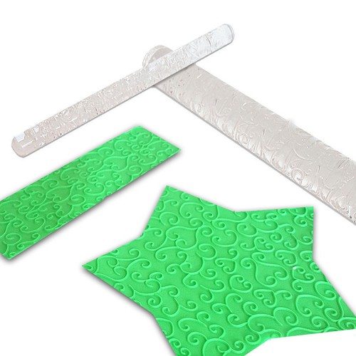 Acrylic rolling pin textured - acrylic,