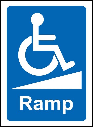 Wheelchair ramp notice - wheelchair,