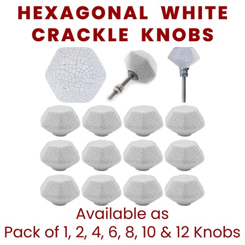 Hexagonal white crackle - hexagonal,