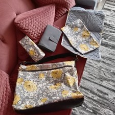 Lge 6 Piece Cath Kidston Grey Yellow Baby Shoulder Bag With Accessories Vgc