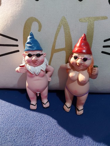 Nude garden gnomes - garden,