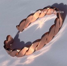 Non Magnetic Solid Copper HEAVY FLATTENED ROPE Bracelet Arthritis CF28 - LARGE