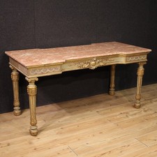 Lacquered console table marble Italian furniture Louis XVI style 20th century
