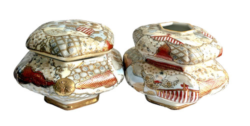 Pair vintage japanese satsuma - vintage,