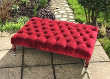 Bespoke Large Footstool Coffee Table In Laura Ashley Caitlyn Cranberry 150cmx100