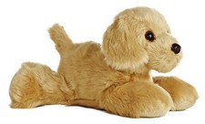 NEW AURORA 20cm GOLDEN LABRADOR RETRIEVER CUDDLY SOFT STUFFED TOY DOG TEDDY  