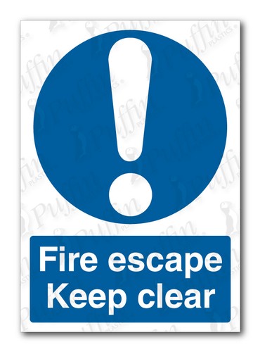 Fire escape keep clear sign - fire,