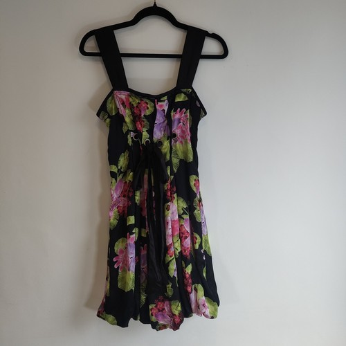 Floral print ribbon tie corset - print,