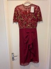Virgos Lounge - Red embellished midi dress Size UK 10