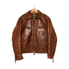 IRON HEART x ALEXANDER LEATHERS Cafe Racer Horsehide Riders Jacket Size 42 Used