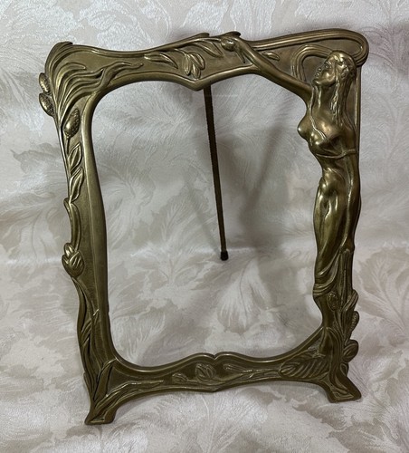 Vintage brass art nouveau - brass, lady