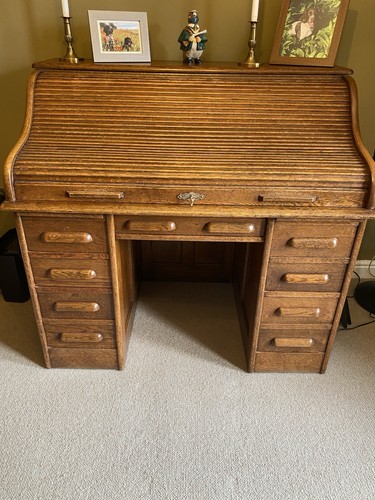 Antique oak roll top - antique, 9