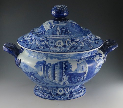 Antique pottery pearlware - pottery, blue