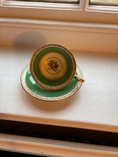 Aynsley Vintage hand painted China Cups and Saucer in Harrogate pattern