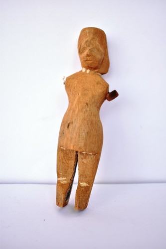 Antique wooden primitive doll - antique,