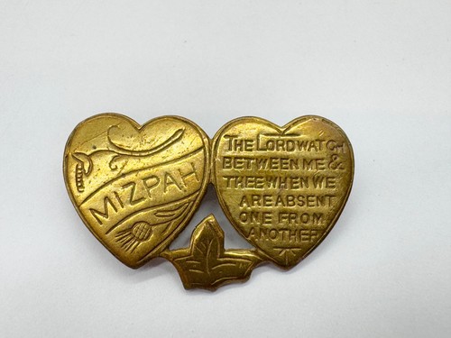 Antique mizpah double - antique, heart
