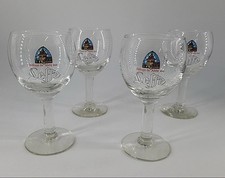 Set of 4 BELGIAN Leffe beer glass Made in Belgium 25 cl M14 0846 chalice thick