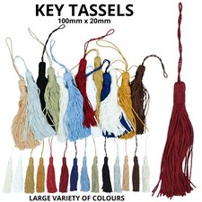 100mm Key Tassels - 14 Colours - Curtains, Bookmarks, Gifting, Crafts -UK Seller