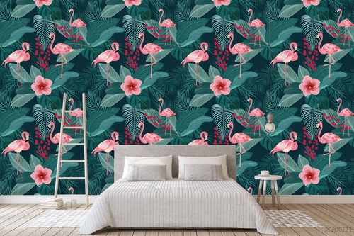 Tropical flamingo pattern - tropical,