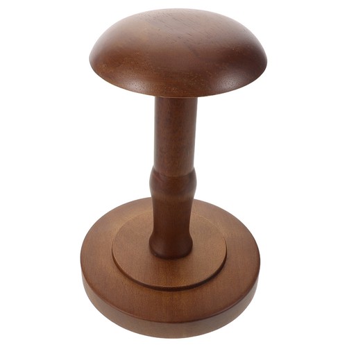 Brown wood hat stand display - wood,