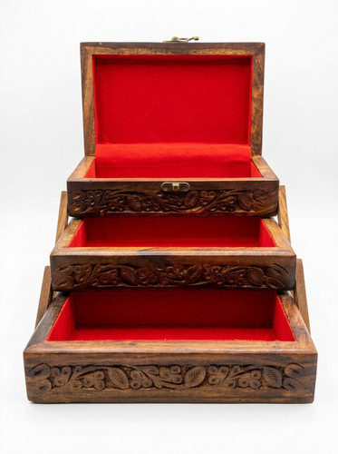 Wooden jewellery box - jewellery, hand