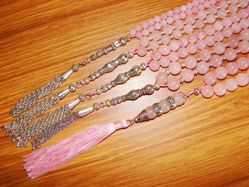 Rose quartz islamic prayer - quartz,