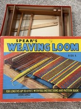 VTG Spear's Weaving Loom Size 3 Tabletop Wood Fabric Complete w/ Box instruction