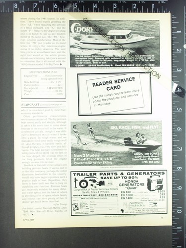 1986 advertisement for dory - 1986,