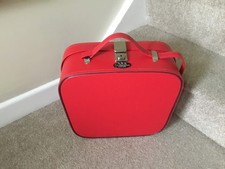 A red faux leather retro/