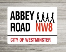 Metal Signs, Abbey Road Vintage Retro sign, Garage Mancave Plaque Street Sign