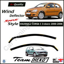 VAUXHALL CORSA C 3-door 2000-2006 2-pc Wind Deflectors HEKO Tinted