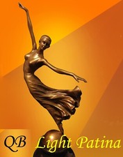 ART DECO BRONZE BALLERINA FIGURINE SCULPTURE STATUE LADY DANCER YVETTE FIGURE LP