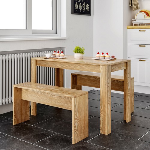 3pcs wooden dining - dining, bench