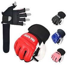 MMA Gloves Leather Taekwondo Martial Arts Blade Punch Bag Boxing Training Combat