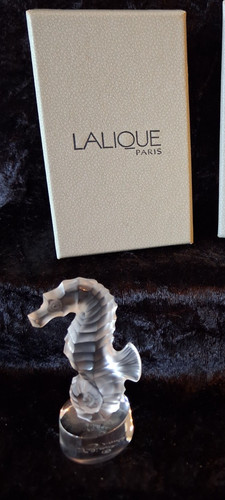 Lalique crystal seahorse - crystal,