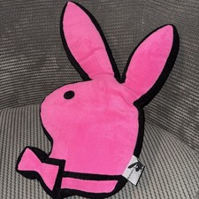 2008 Vintage Playboy Rabbit Head Black/Pink Pillow