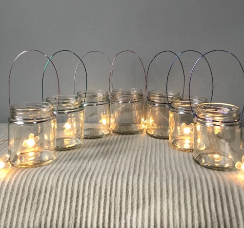 Handmade hanging glass jar - hanging,