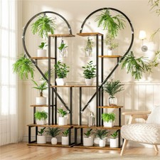 2X Plant Stand Half Heart Shaped Multiple Planter Rack Flower Display Home Decor