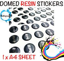 Custom Domed Resin Labels Stickers Business Company Logo Gel Badges 1 x A4 SHEET