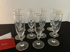 10 Baccarat Crystal Mahora Model Champagne Flutes (Price Per Piece)