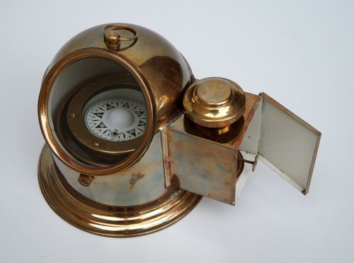 Vintage binnacle compass brass
