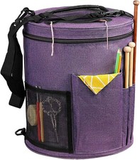 Round Knitting Bag Yarn Storage Crochet Wool Portable Organiser Accessories Case