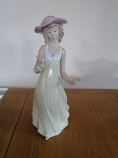 Nao By Lladro Porcelain Figurine Girl in Hat with Flower 1158 Mint Boxed 
