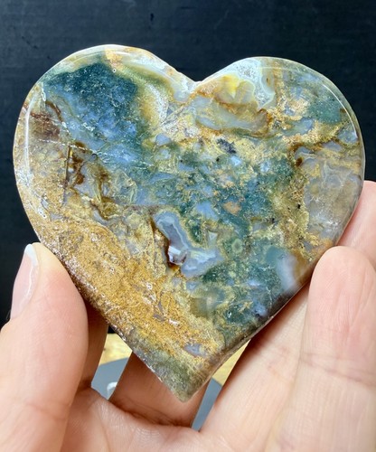Crystal ocean jasper heart - crystal,