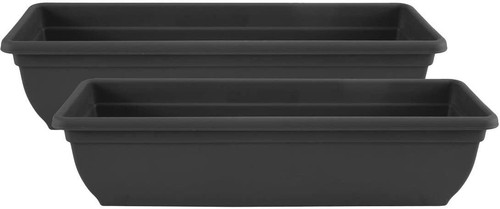 60cm black trough planter - 60cm,